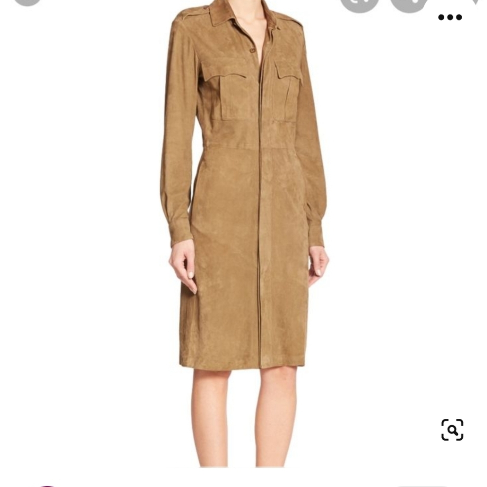 NWT Ralph Lauren PURPLE LABEL Sheep Suede Dress sz 4 - Picture 2 of 13